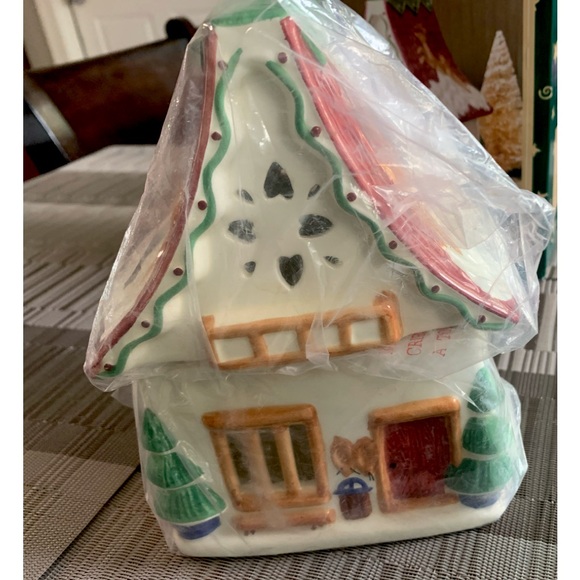 Pfaltzgraff Nordic Christmas Ski Chalet Holiday Decor Candle Tea Light House NEW - Picture 6 of 8